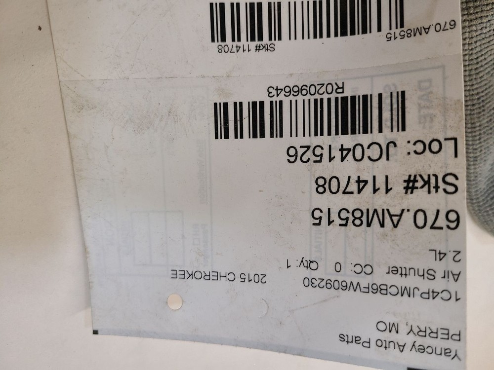 2014 - 2018 Jeep Cherokee Bumper Shutter Air Shutter Air filter