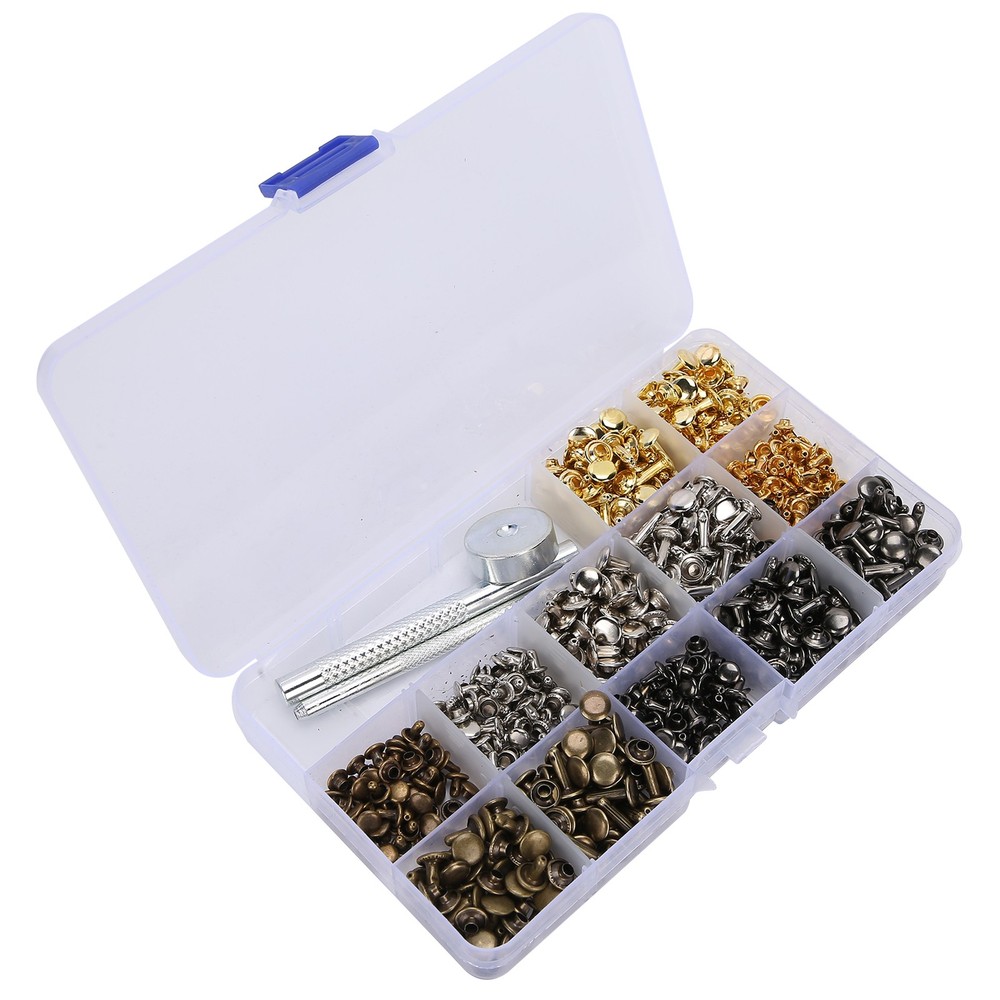 363Pcs Leather Rivets Set Rust-Proof Durable Brass Hand‑Made Accessories For DIY