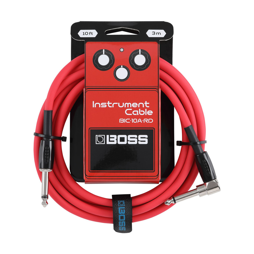 Boss 10ft Instrument Cable Straight-Angled - Red