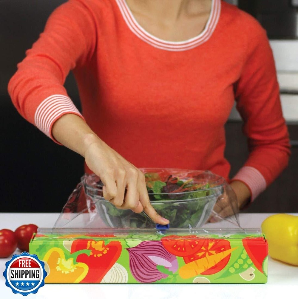 Chicwrap Veggies Refillable Plastic Wrap Dispenser - Includes One 12" x 250'