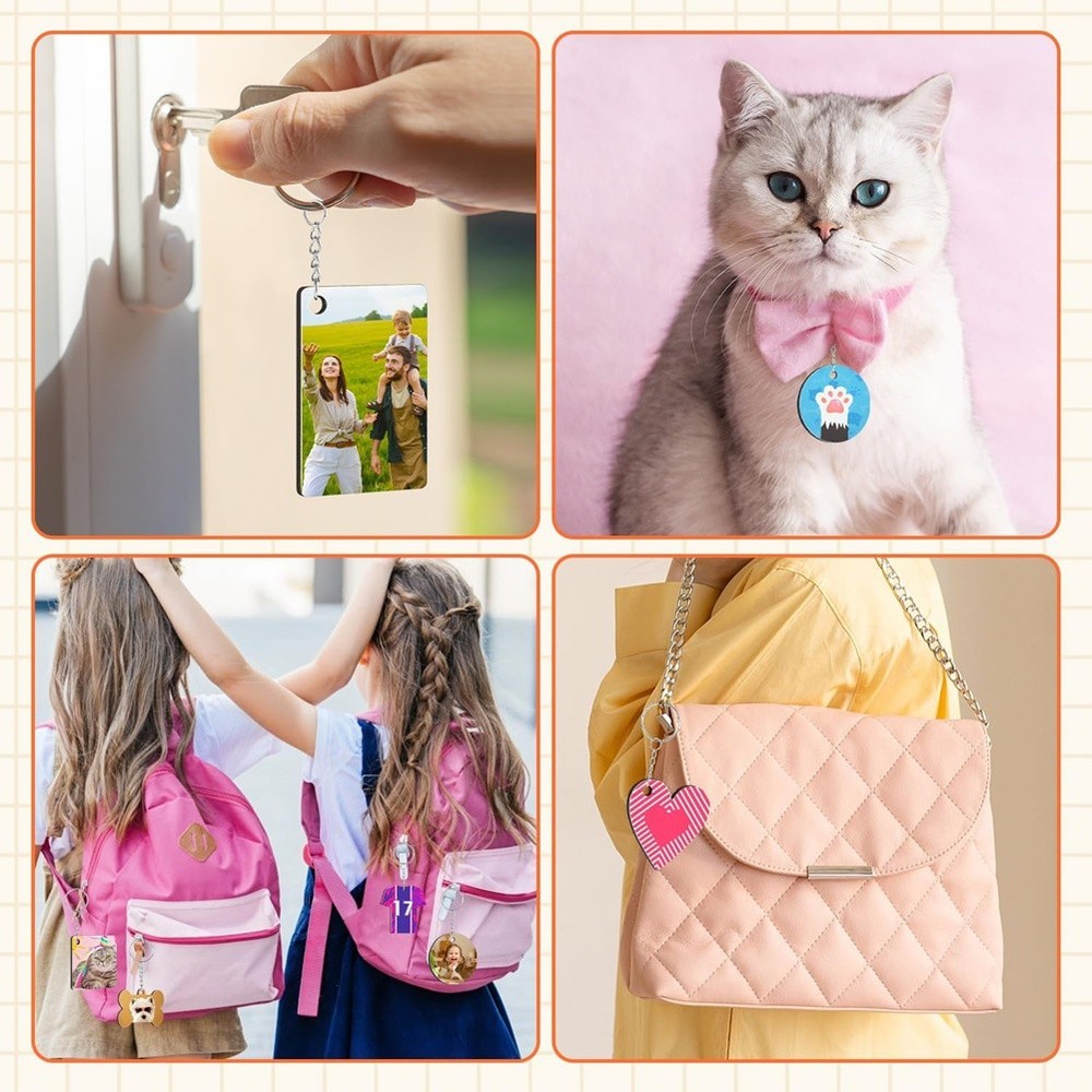 180 Pcs Sublimation Keychain Blanks, Sided Acrylic Rectangle Sublimation9461