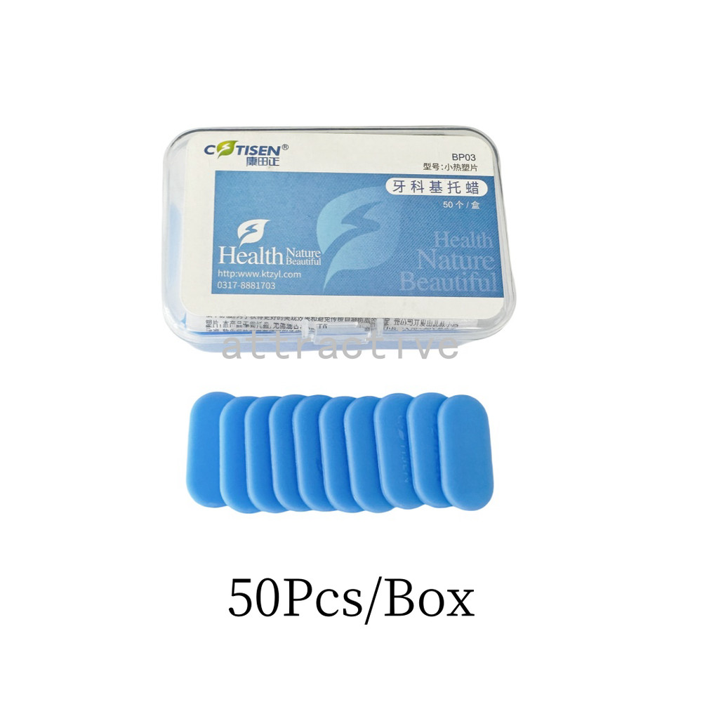 50Pcs/Box Dental Blue Temp Tabs Thermoplastic Impression Quick Bite Registration