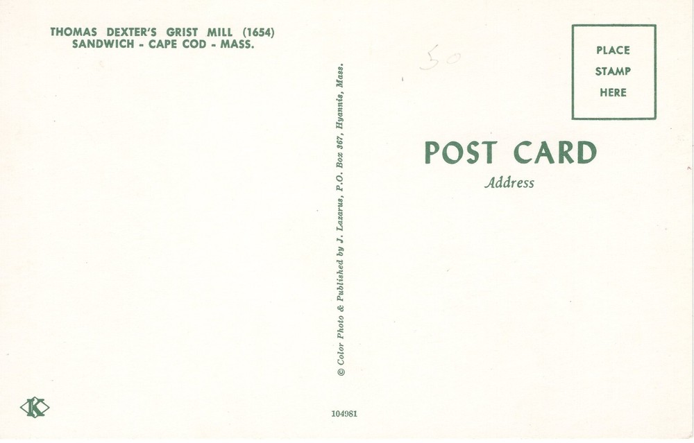 THOMAS DEXTER'S GRIST MILL, CAPE COD, MA - PC4683
