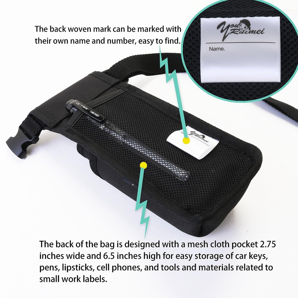 Adjustable Massage Therapist Holster with Belt Bottle Bag – Black