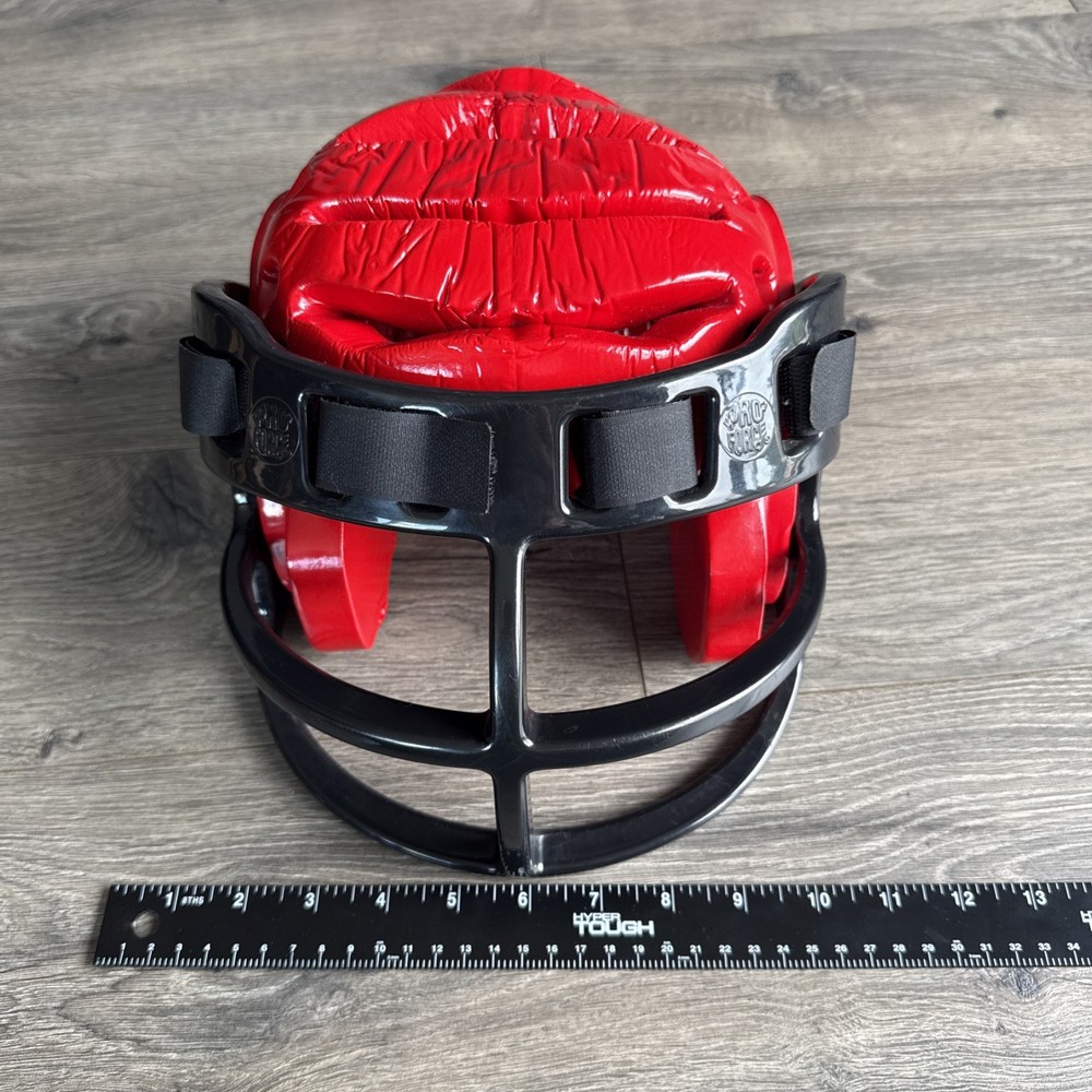 ProForce Lightning Karate Red Helmet w/ Black Faceguard Cage-Small?