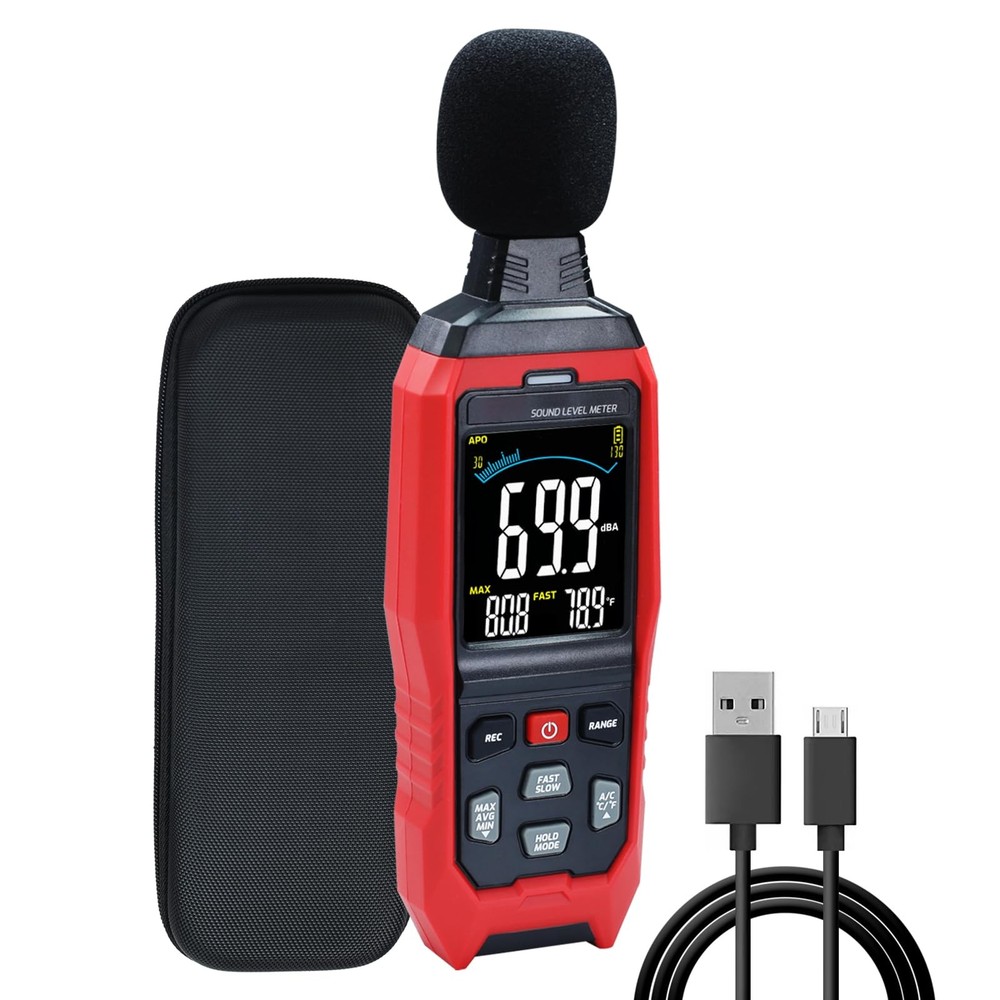 Sound Level Meter Data Logger Decibel Meter with Record Function, Portable Noise