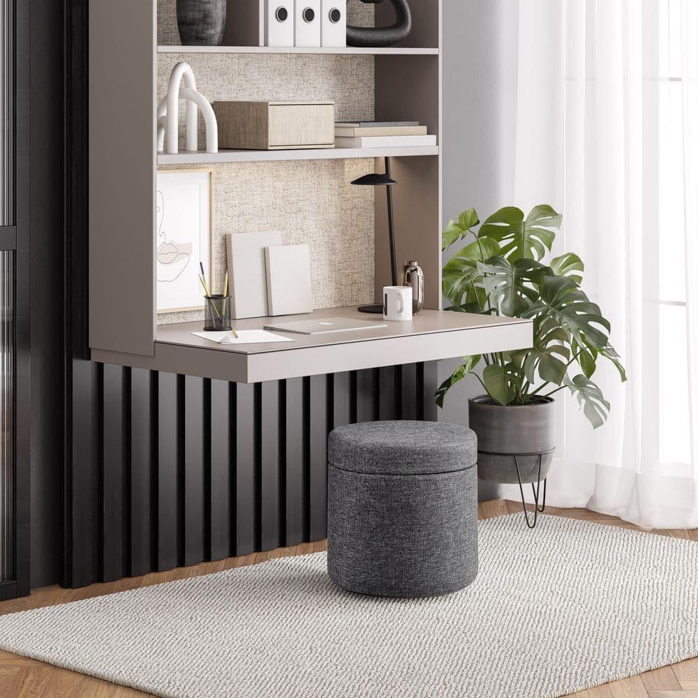 Modern Gray Rocking Wobble Storage Ottoman