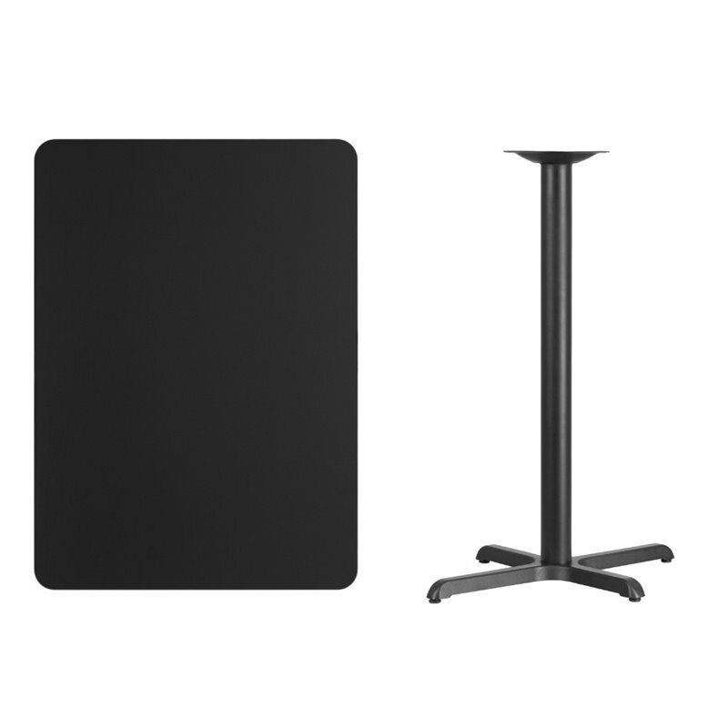 Bowery Hill 30" x 42" Restarant Bar Table in Black