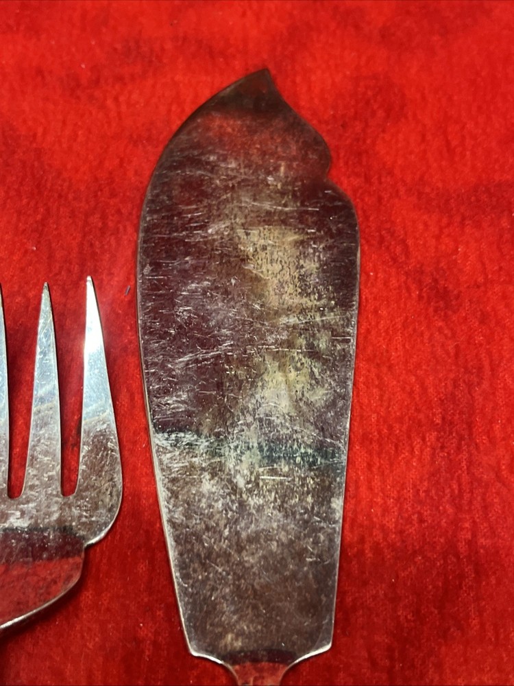VINTAGE ANDORA SILVER PLATE SERVING FORK AND SPATULA SET(k25)