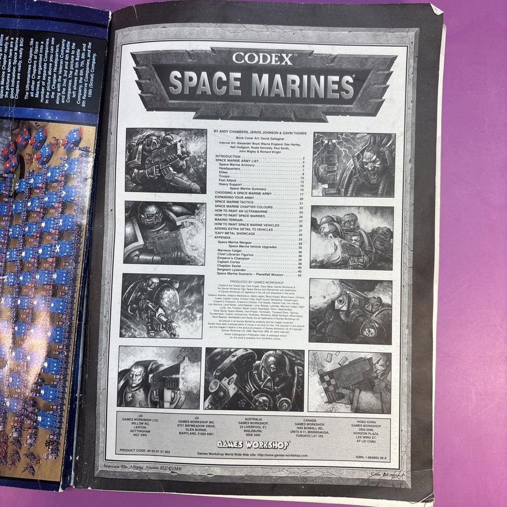 Games Workshop - Warhammer 40K - Codex - Space Marines - 1998 FREE SHIPPING
