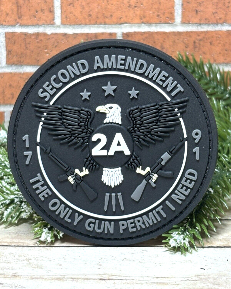 PVC Tactical Patch - Morale 2nd Amendment Patch - Gun Permit Eagle Patch