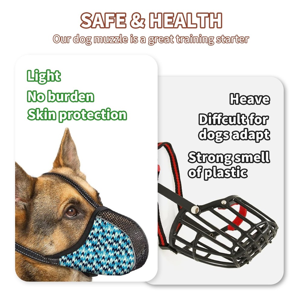 Dog Muzzle for Extra Small Dogs Soft Air Mesh Muzzles Anti & Prevent Biting C...