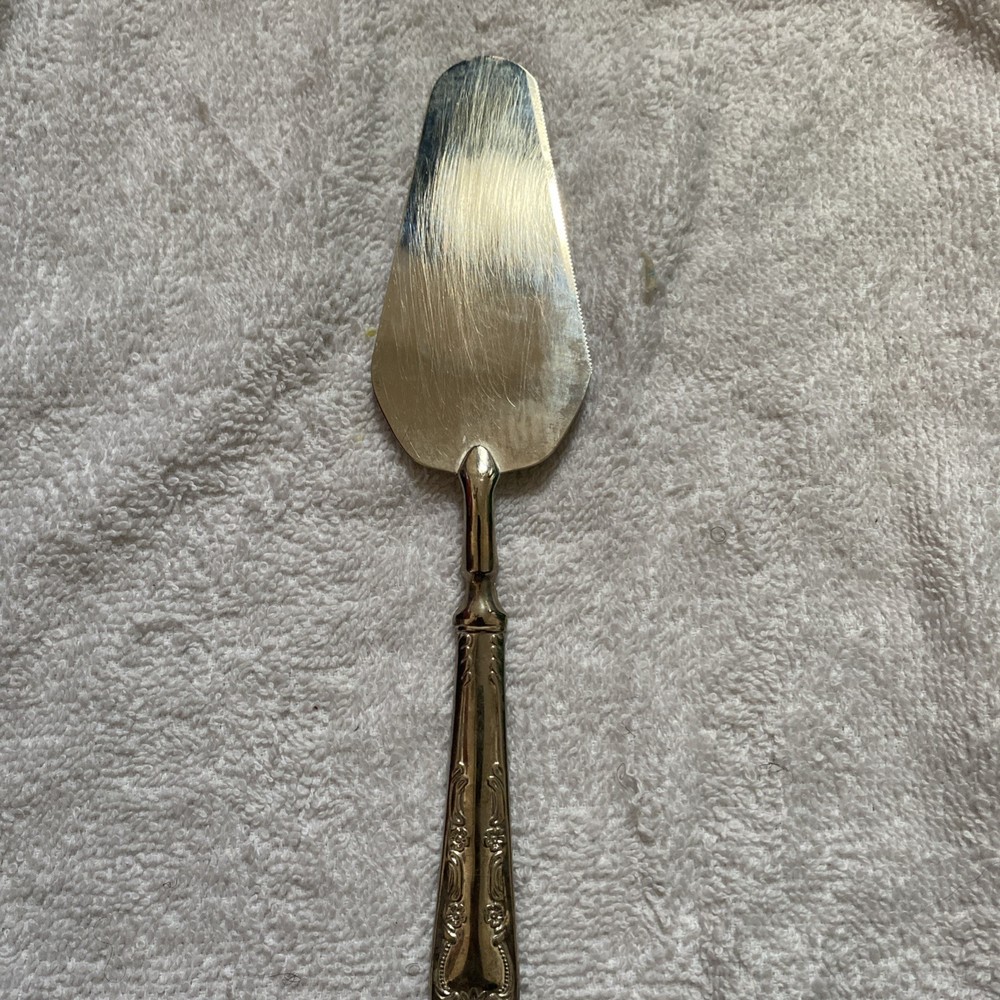 antique silver cake server 10”
