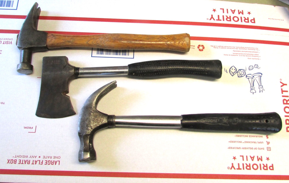True Temper and Fuller Lot, Hammers, Hatchet, ROCKET, vintage
