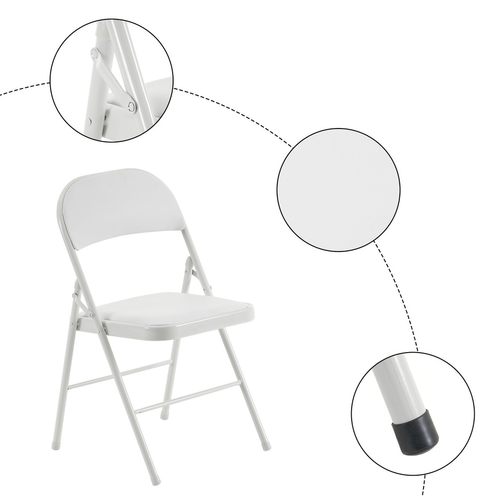 【Old Code：33292149】4pcs Elegant Foldable Iron & PVC Chairs for Convention