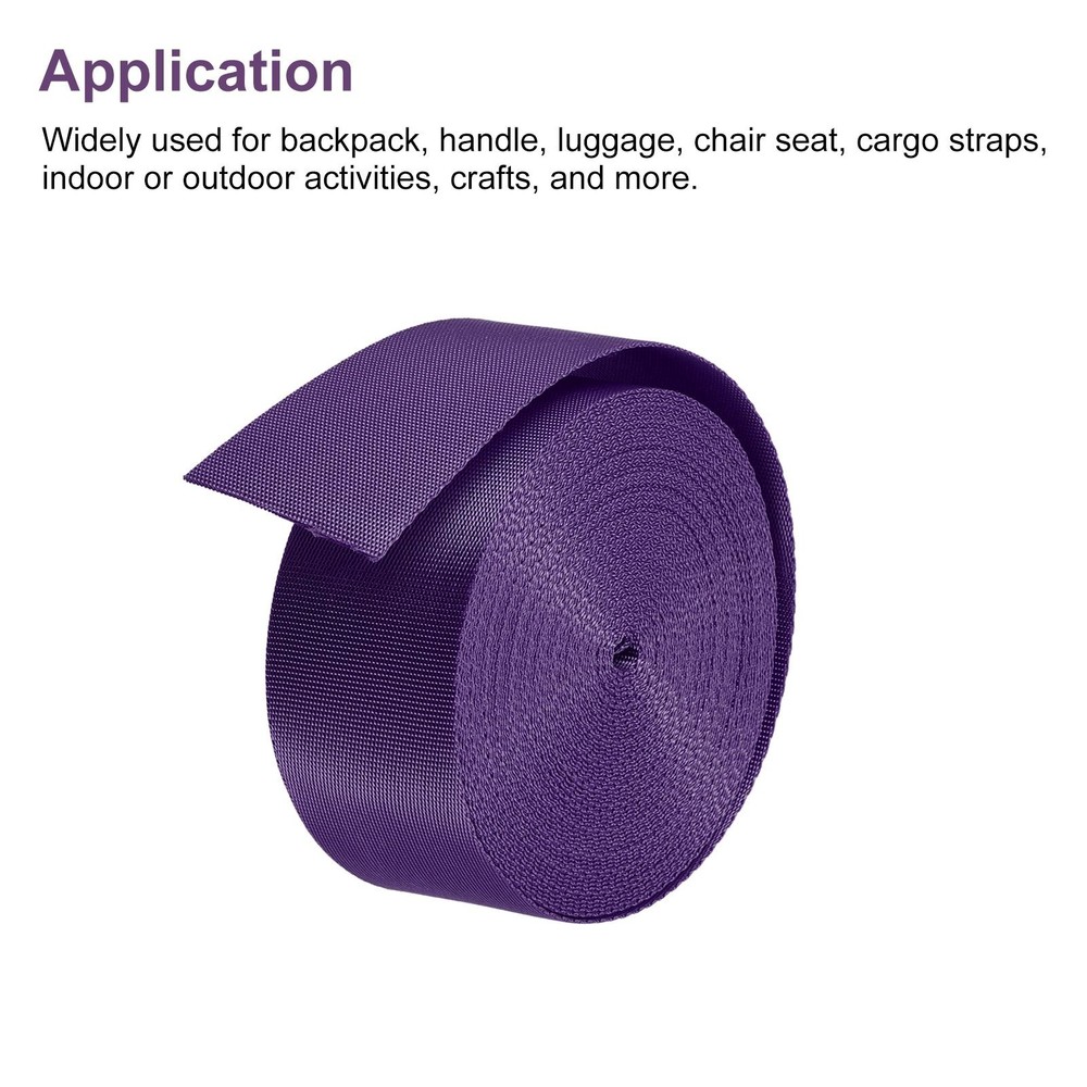Flat Nylon Webbing Strap 1.5 Inch 10 Yards Dark Purple for Backpack