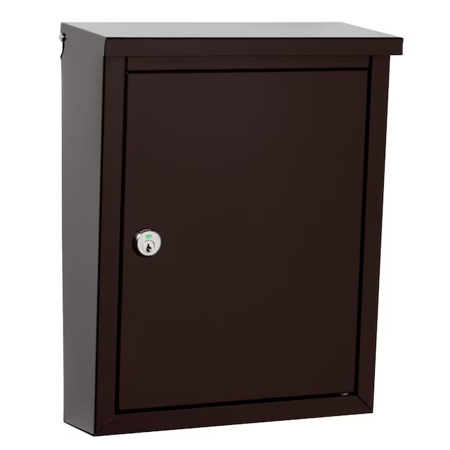 Architectural Mailboxes Wall Mount Black Metal Small Lockable Mailbox-2509716 E3