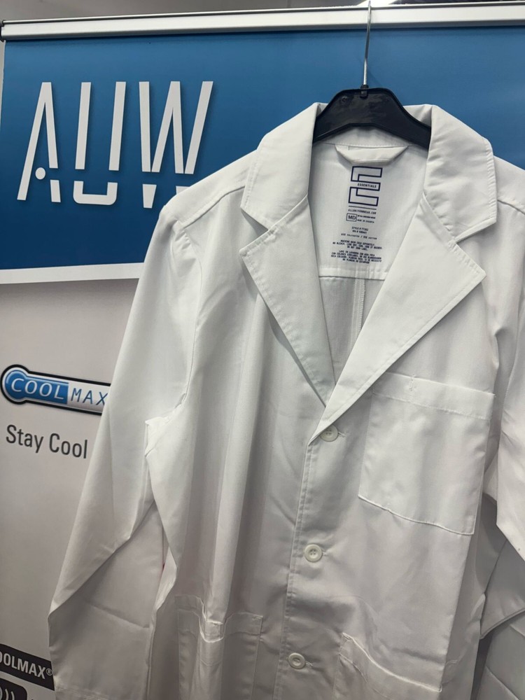 AUW Essentials Unisex Consultation Lab Coat, White
