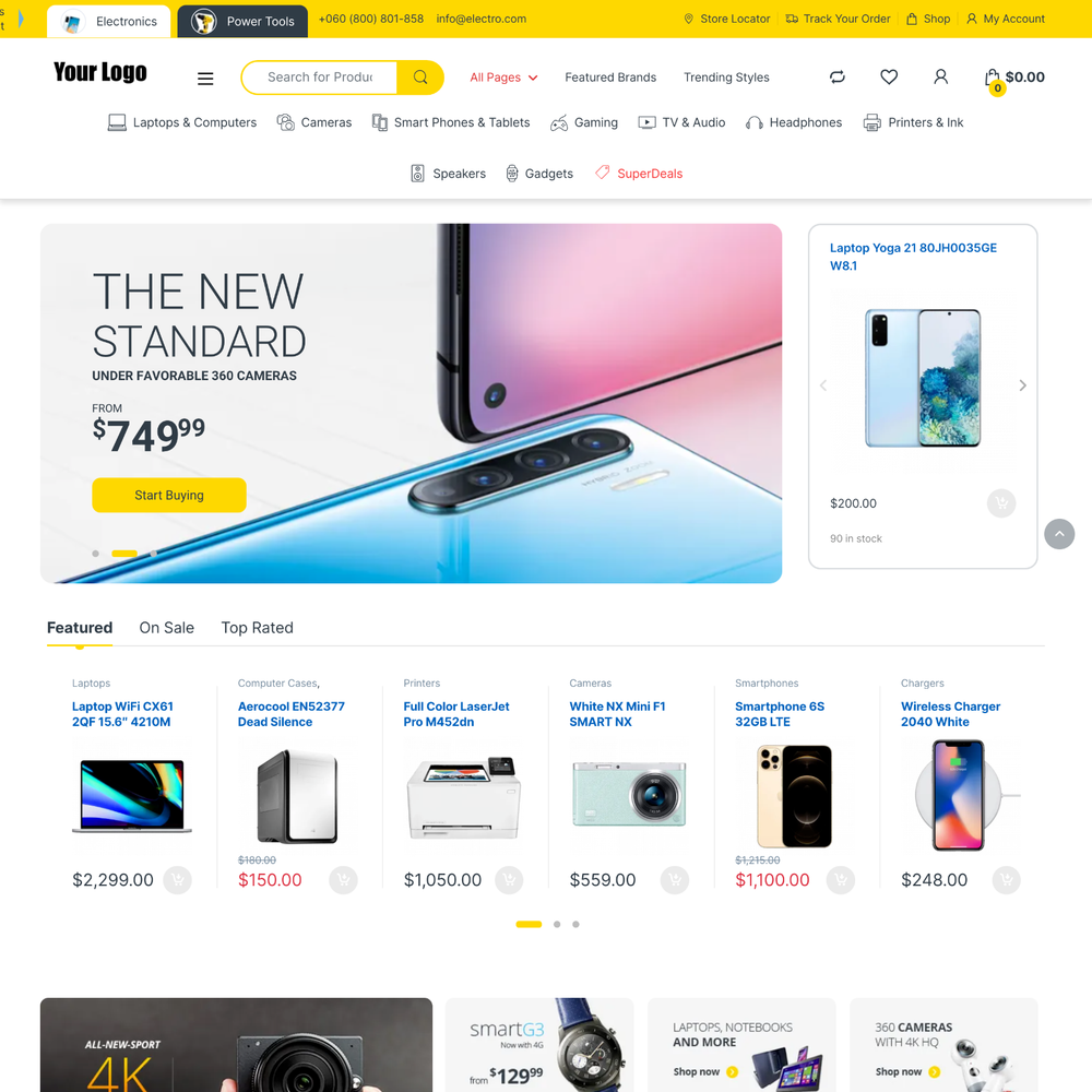 Electronic Products Website Design with Free 5GB VPS Web Hosting