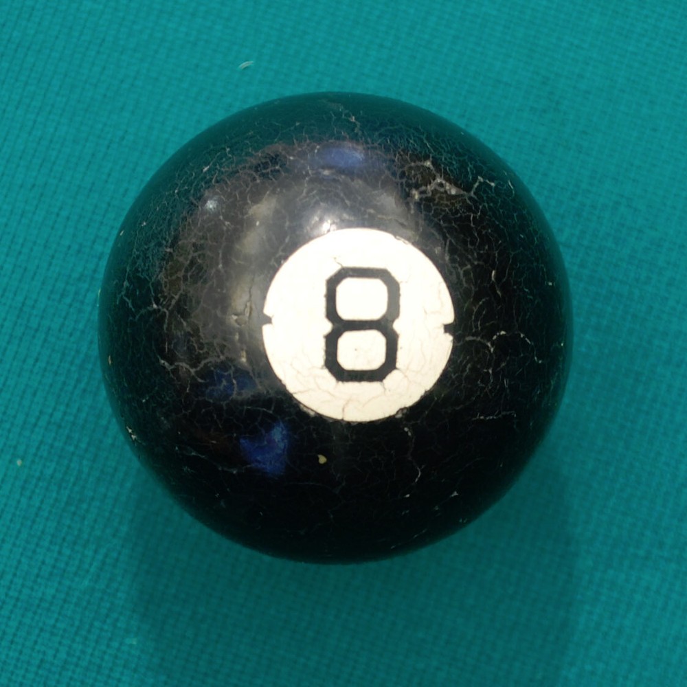 Vintage 2-1/4" Brunswick (BBC) Darted Ivorylene Eight Ball   B