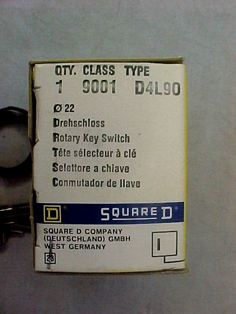 SQUARE D ROTARY KEY SWITCH 9001-D4L90 SG