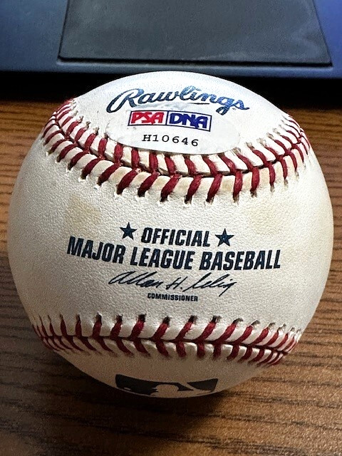 RON SAMFORD SIGNED AUTOGRAPHED OML BASEBALL! NY Giants, Tigers! PSA!