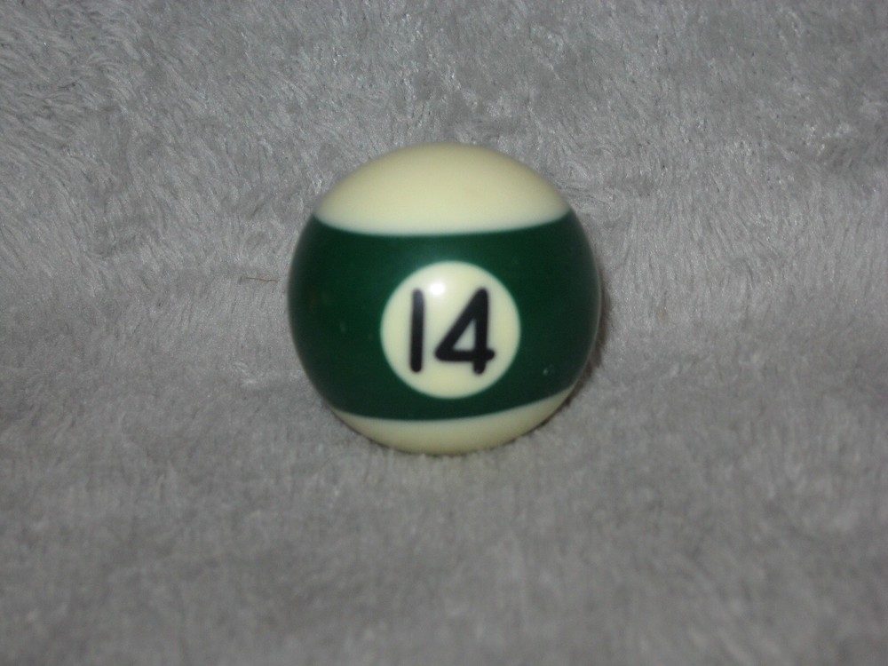Mini Pool Ball #14 Green Stripe 1.5" Diameter Miniature Billiard Replacement