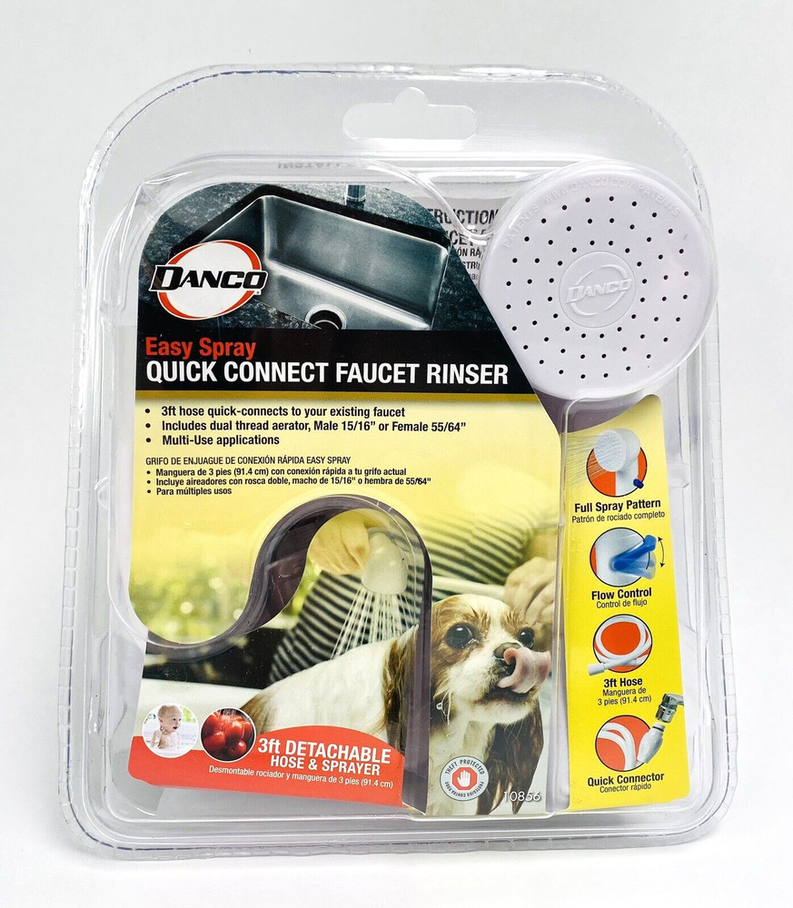 Danco 10856 Plastic Polar White Kitchen Easy Quick Connect Faucet Spray & Rinser