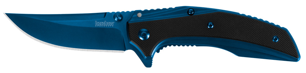 Kershaw 8320 Outright 3" Folding Trailing Point Plain Blue PVD 8Cr13MoV SS