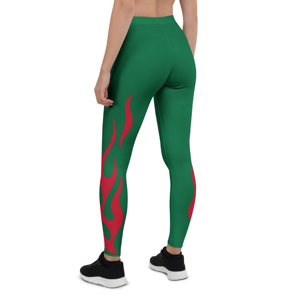 Green + Red Holiday Fire PopFelix Designer Pants Leggings