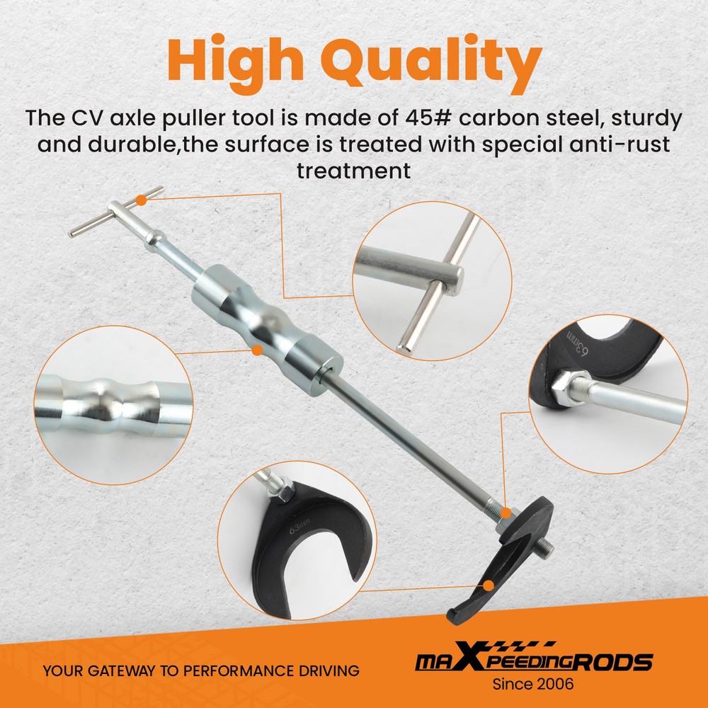 Inner CV Axle Puller Removal Tool Slide Hammer 48&63mm CV Joint Fork Adapter