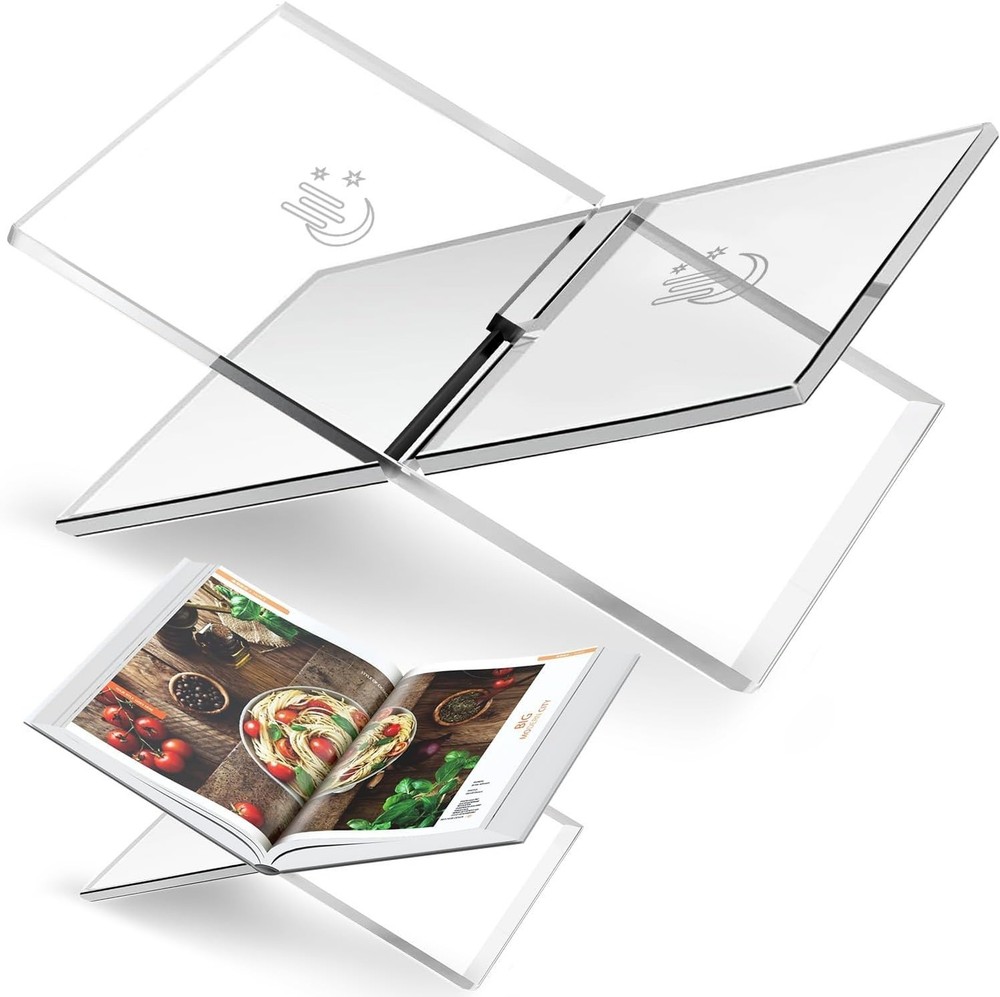 Clear Acrylic Book Stand, Adjustable Height Large Open Book Display Stand Cof...