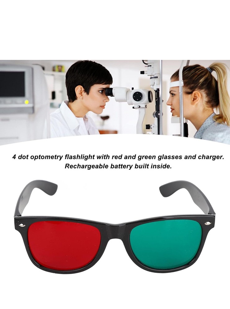 Worth 4 Dot Test with Red Green Glasses for Strabismus Amblyopia Optometry
