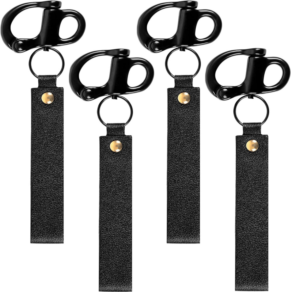 Quick Release Clip Shackle SCBA Mask Firefighter Marine Leather Strap Handles