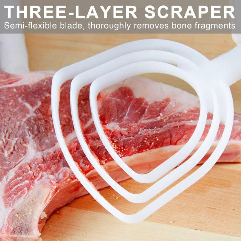 BOLEX Professional Bone Dust Scraper, Square Meat Scraper,White Poly Scraper Bon