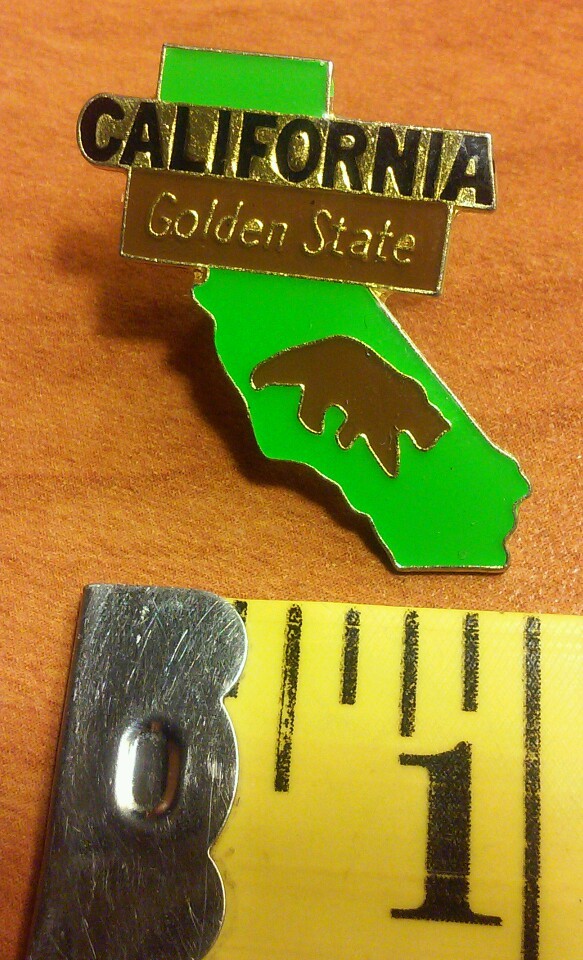 Golden State California Bear tie hat pin