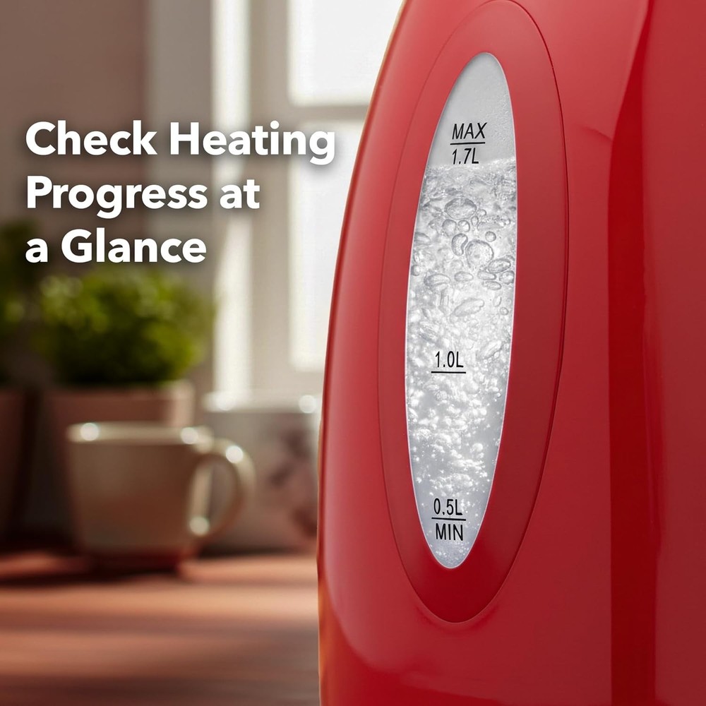 1100W Fast Boiling Electric Kettle - Removable Filter, Safety Features Included