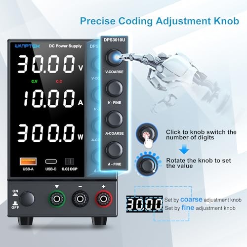 DC Power Supply Variable Adjustable Switching Regulated Bench Power 0-30V 0-10A