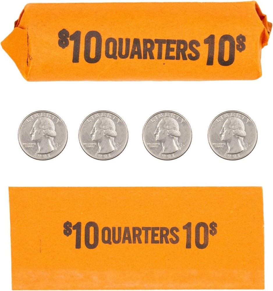 Quarter Flat Coin Wrappers, Solid Bundle of 100