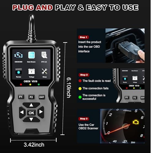 V519 OBD2 Diagnostic Scanner Tool - Vechicle Check Engine Light Code Grey