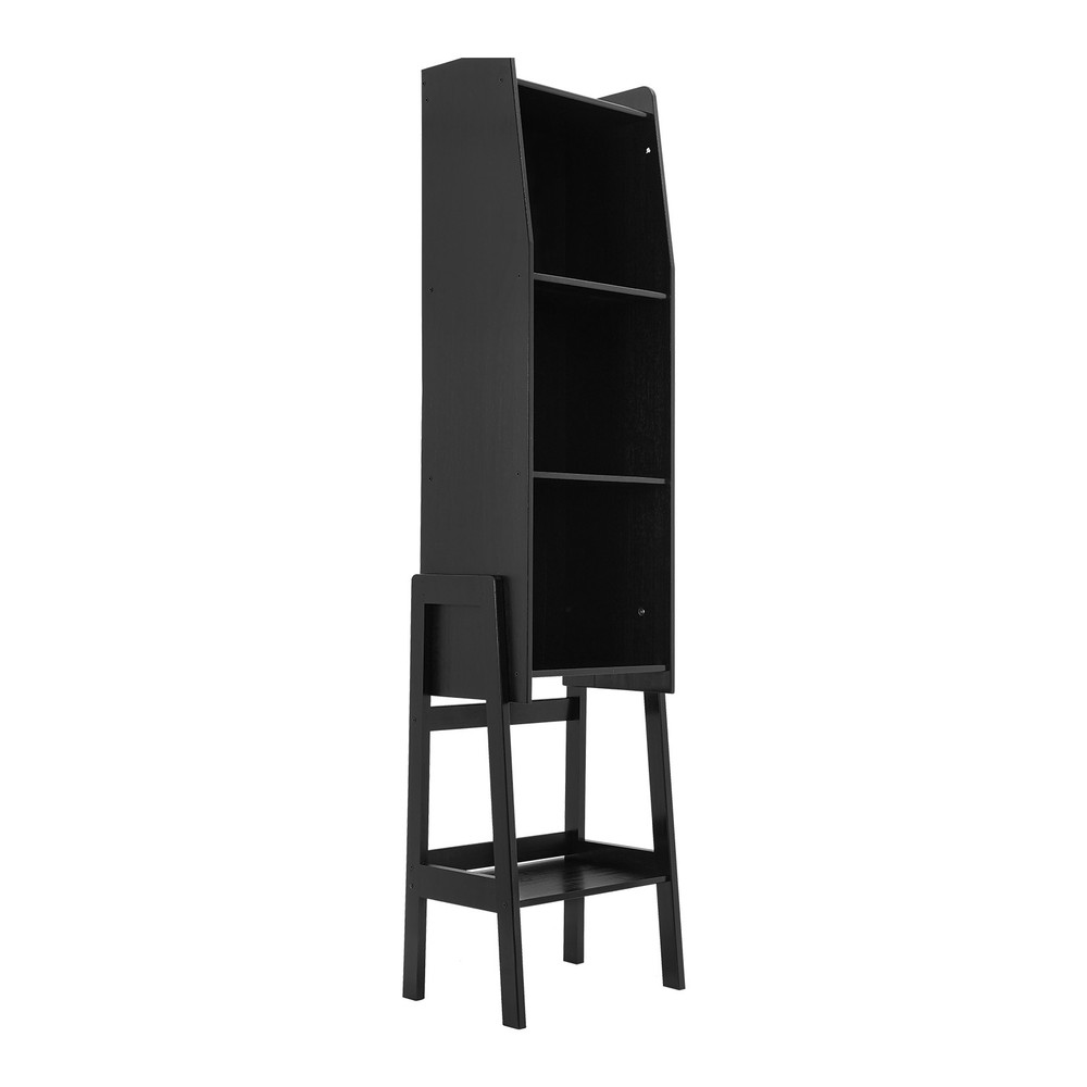 Rectangular Five-tier Modern End Table Storage Side Table Cabinet Black NEW/US