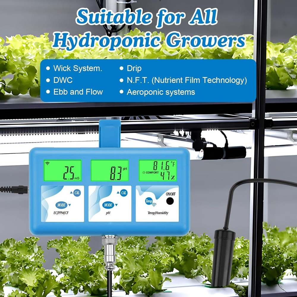 Multi-Parameter Hydroponic Monitor with WiFi for Nutrient Solution Control