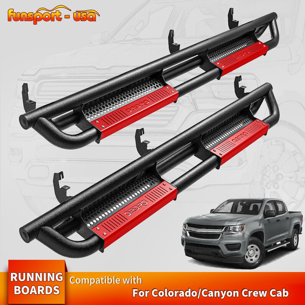 Running Boards for 2015-2024 Colorado/Canyon Crew Cab Drop Side Steps Nerf Bars