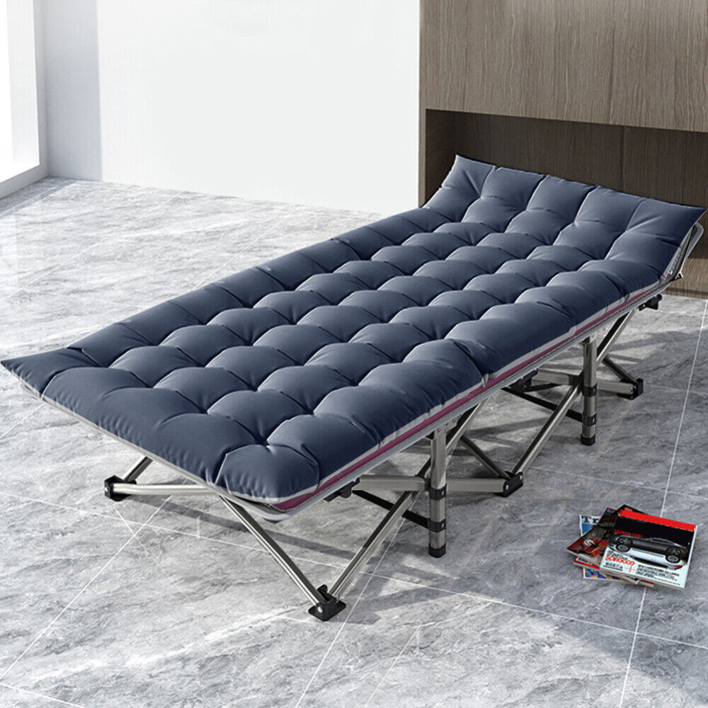 NAIZEA Folding Camping Cot Bed 1200D 2-Layer Oxford Cots for Camp Office Use