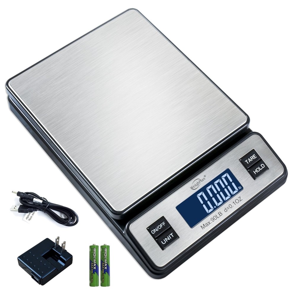 Durable 90lb Digital Postal Scale with AC Adapter