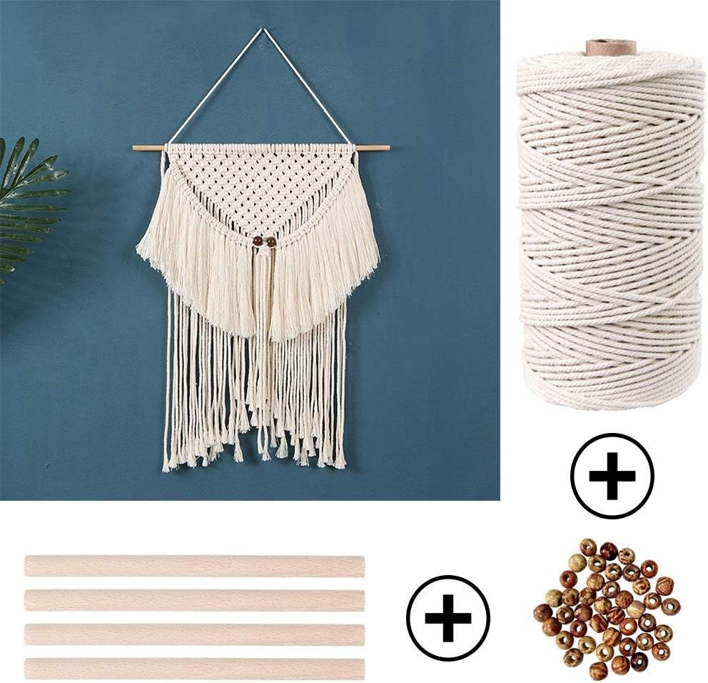 Beginner-Friendly 152pcs Macrame Kit: Eco-Friendly Cotton for DIY Lovers