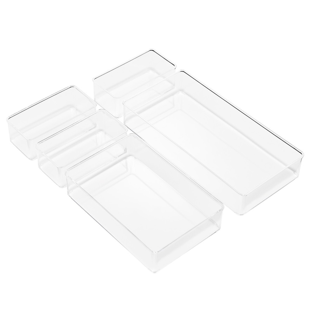 Sorbus Clear Drawer Organizer Set for Office Storage (5-Piece)
