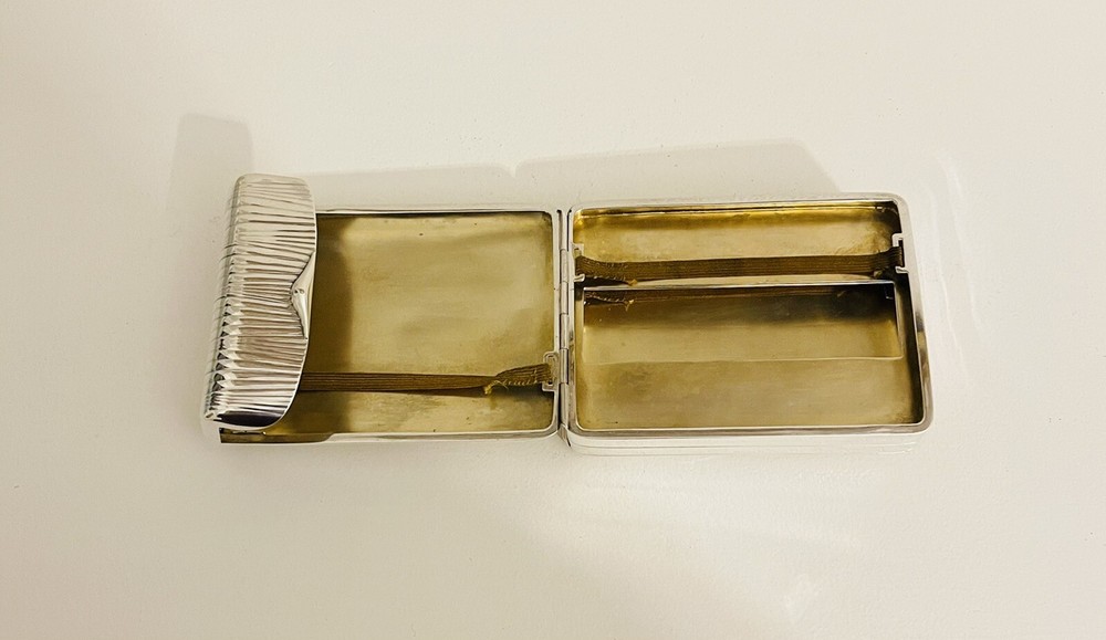 Antique Very Unusual German 935 Silver Four-Fold Cigarette Case