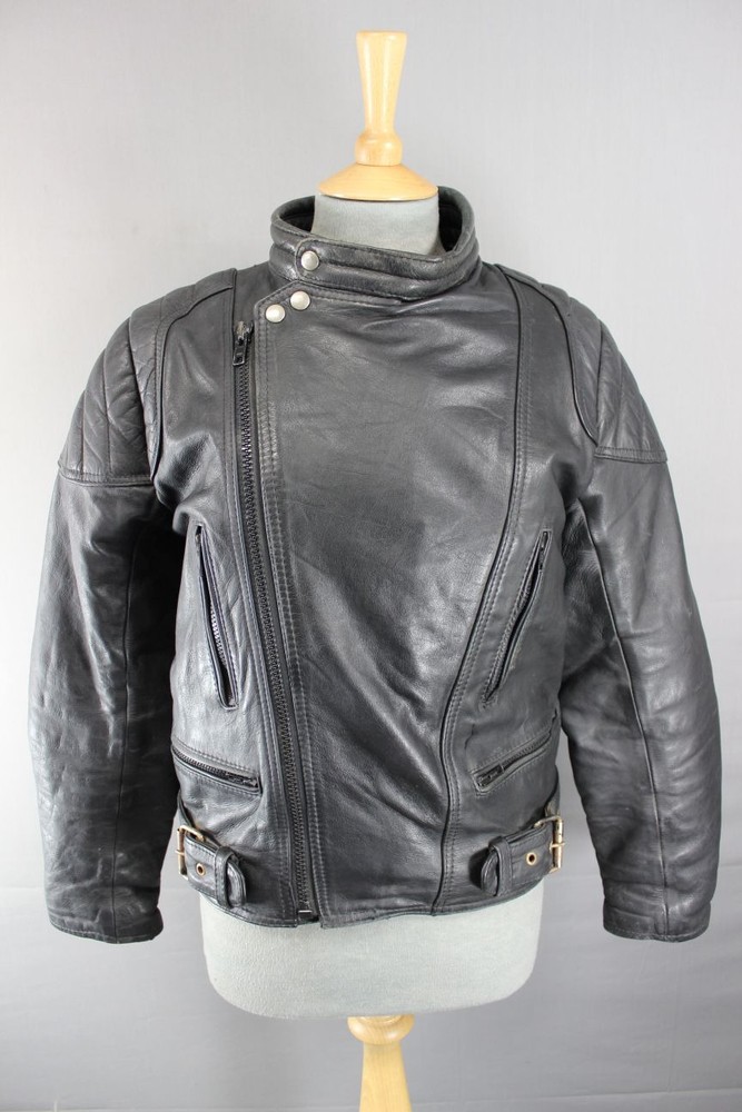 CLASSIC SPORTEX BLACK LEATHER BIKER JACKET 38 INCH