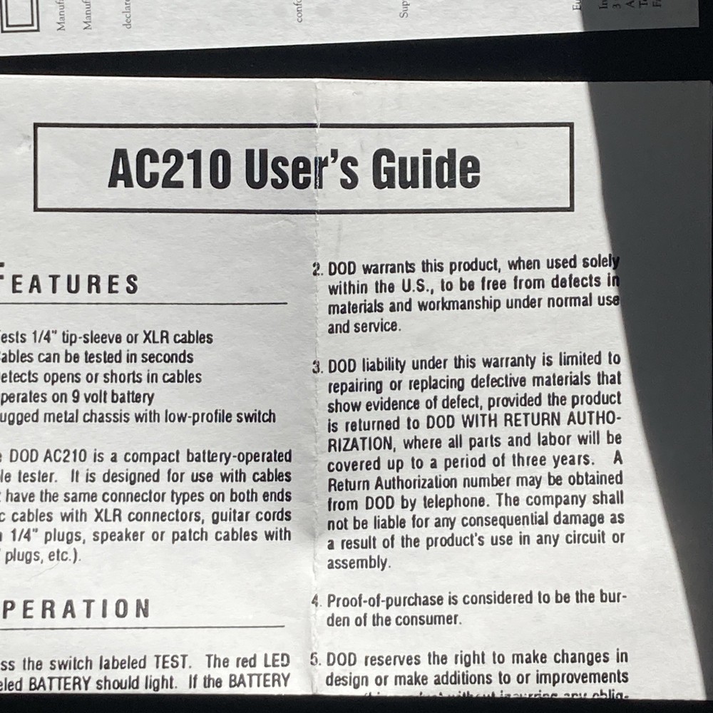 DOD 210 Cable Tester